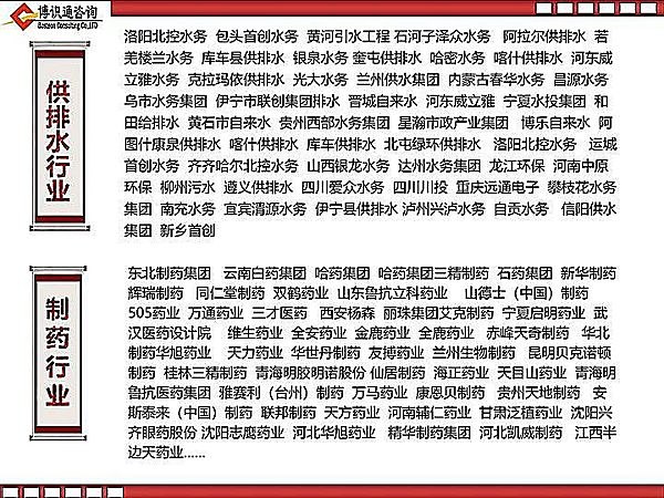 供排水与制药行业合作企业名录：北控水务、首创水务、威立雅及云南白药、哈药集团、石药集团、同仁堂等